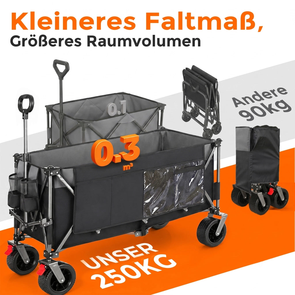 CARRELLO PIEGHEVOLE 120 x 57,5 x 44 cm Acciaio Nero Grigio