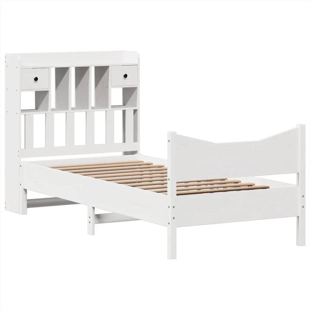 Giroletto senza Materasso Bianco 75x190 Legno Massello di Pino