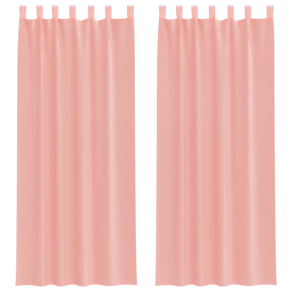 vidaXL Tende in Voile con Passanti 2 pz Rosa 140x260 cm