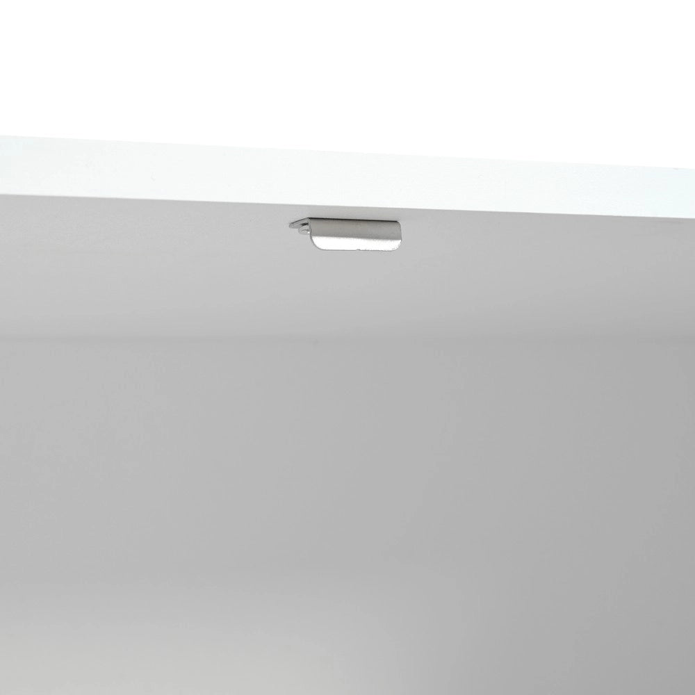 Credenza Soggiorno 4 Ante ¨C MINIMAL ¨C Bianco Lucido, Gambe Dorate, 160x80x40 cm