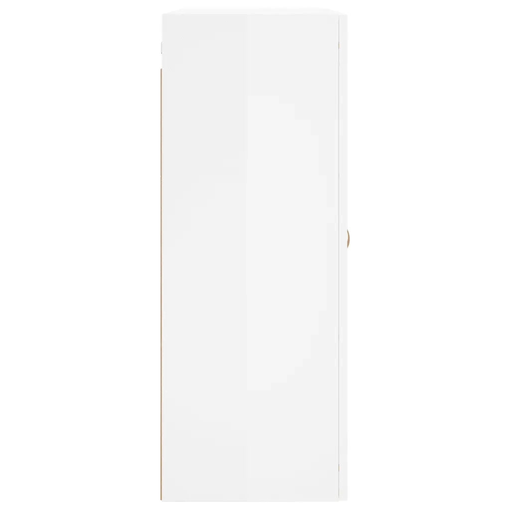 Mobile a Parete Bianco Lucido 69,5x34x90 cm 828454