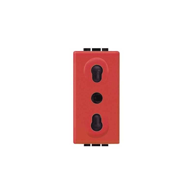 L4180R Presa 2P+T 10/16A 250 V Ac Rosso/Antracite Livinglight