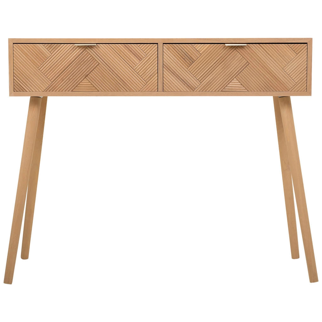 Mobile da ingresso in legno con 2 cassetti marroni 99x34x78