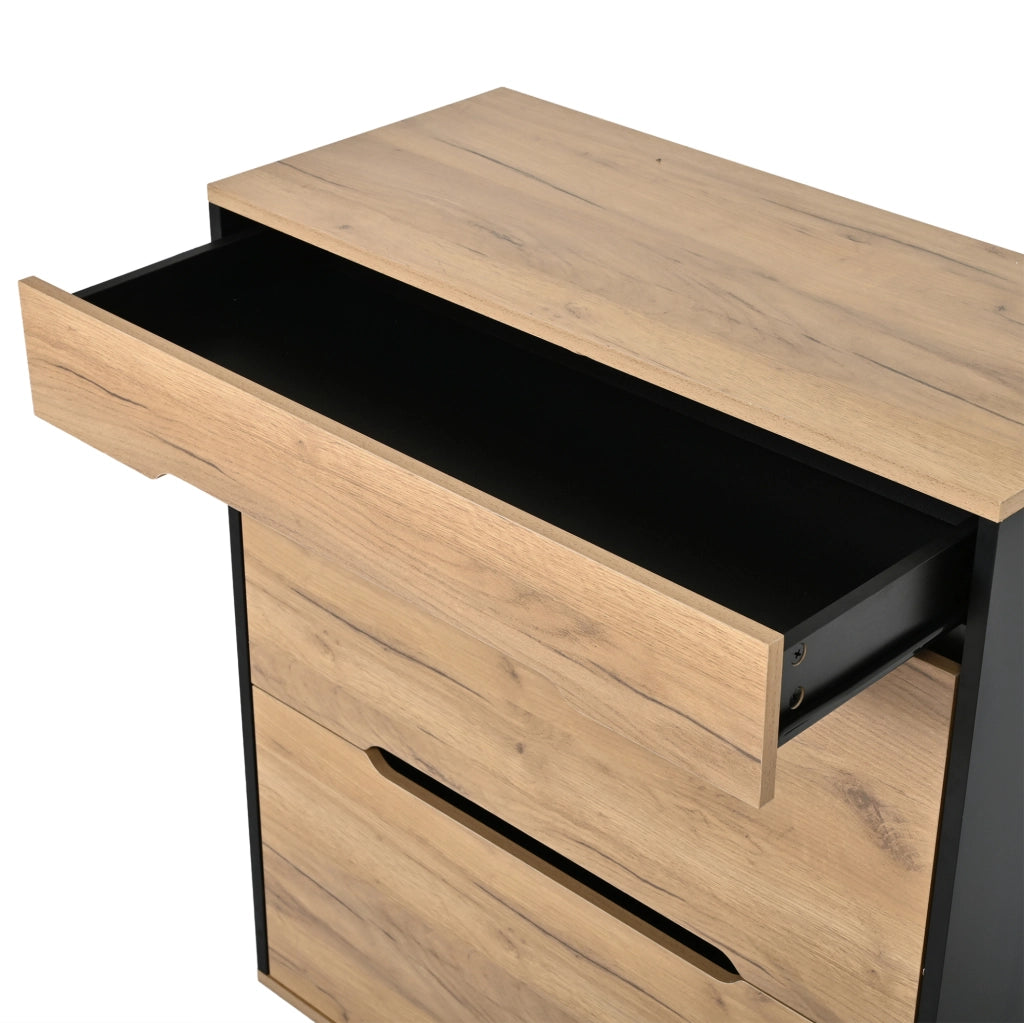 Garderoba ingresso 156x36x176 cm con specchio; ganci e scarpiera regolabile in MDF naturale e nero