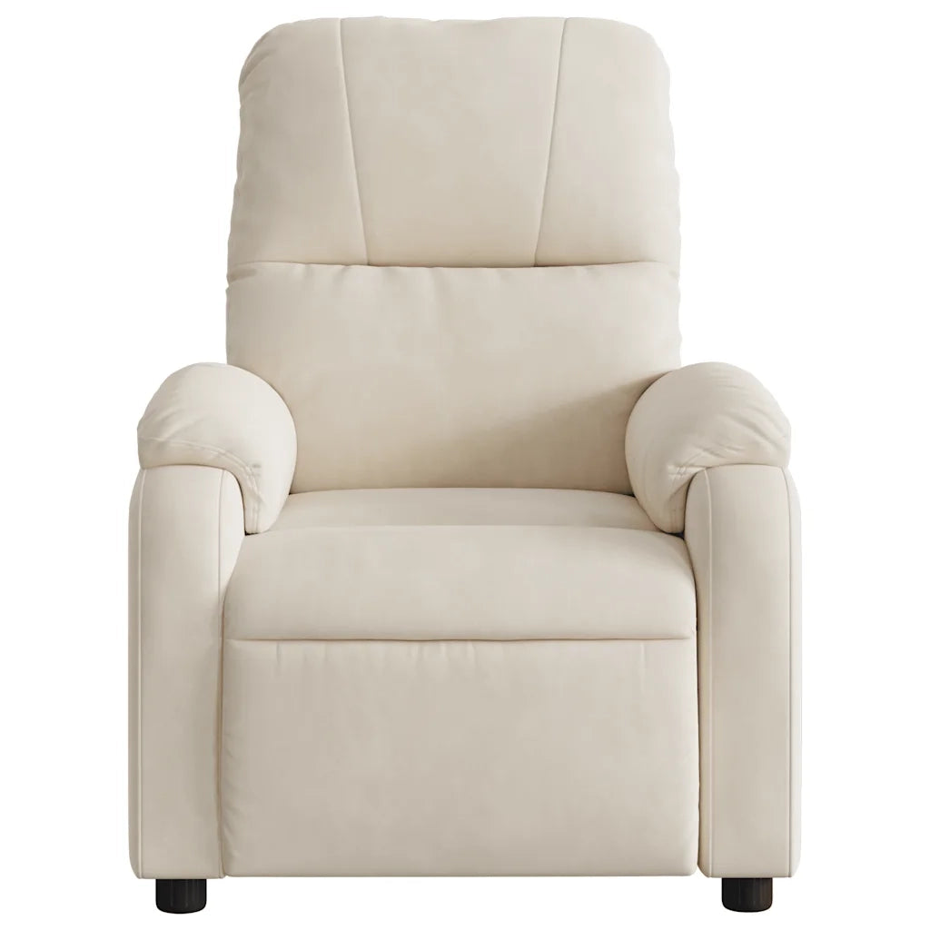 Divano Sedia-Poltrona Reclinabile Beige in Tessuto di Microfibra 275350
