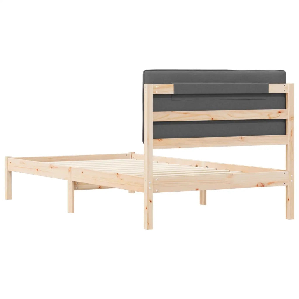 Letto con Testiera Rivestita Grigio scuro 100 x 200 cm 878070