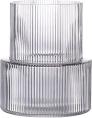 Vaso in vetro nero, vaso ondulato per fiori, vaso per tulipani, vaso ondulato moderno per soggiorno, sala da pranzo, camera da letto, mensola, matrimonio, ufficio, tavolo salotto, compleanno, 19 cm