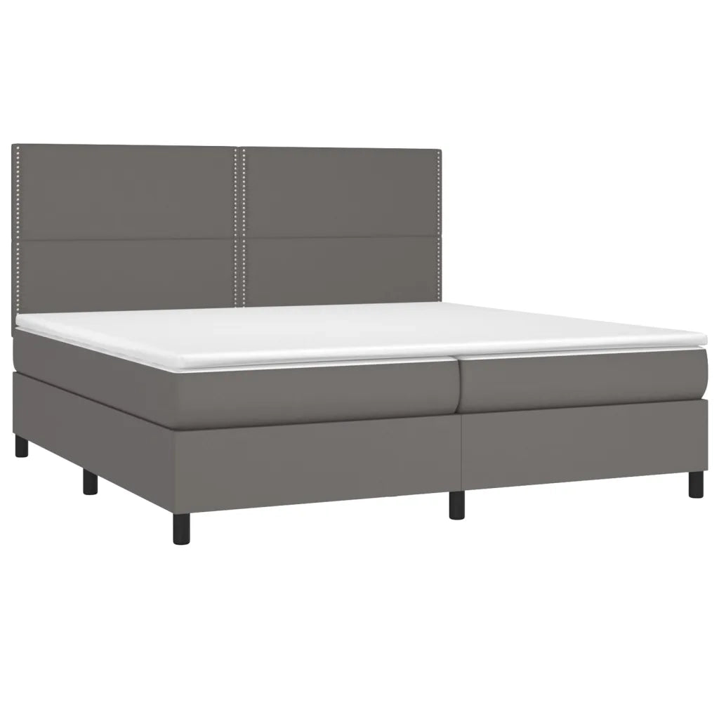Giroletto a Molle con Materasso Grgio 200x200 cm in Similpelle 3142807