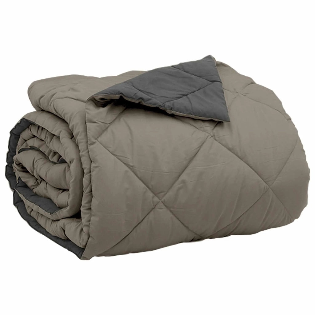 Piumone | Duvet Estivo Grigio chiaro e Antracite 200 x 200 cm Microfibra
