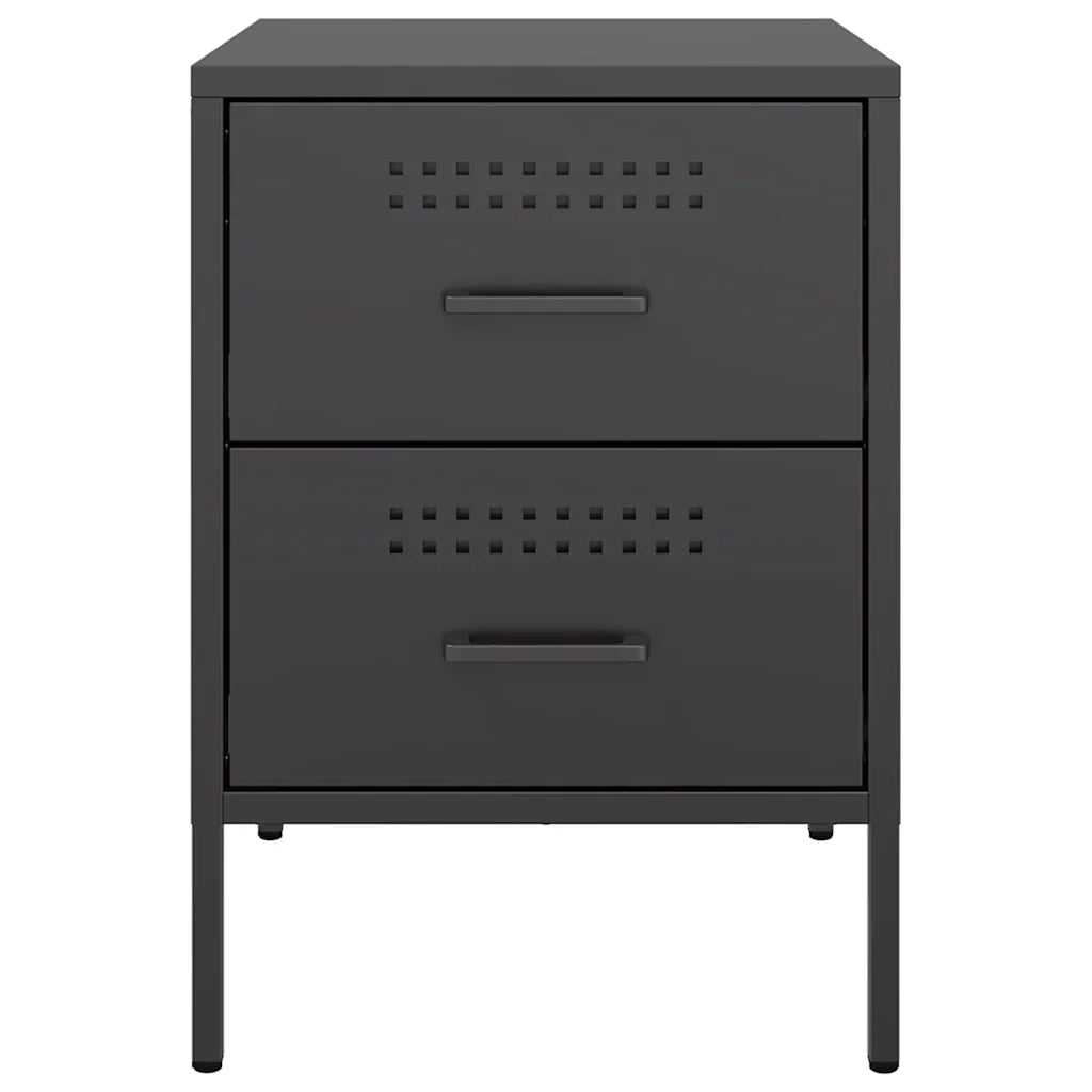 vidaXL Comodino Nero 36x39x50,5 cm in Acciaio
