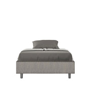 Letto Sommier imbottito 1 piazza e mezza 120x200 cm tessuto Labirinto Azelia - Contenitore,Grigio