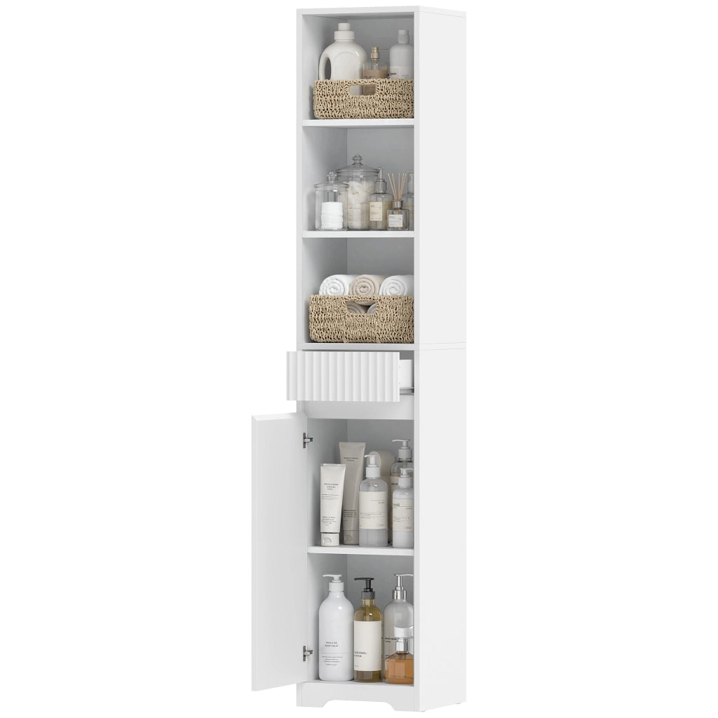Mobile bagno alto ¨C Xylo ¨C bianco con anta, cassetto e ripiani regolabili