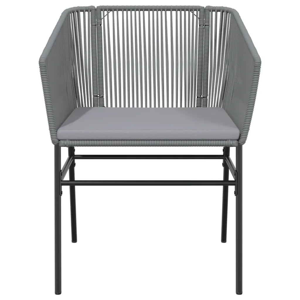 Sedie da Giardino 2 pz con Cuscini Grigio in Polyrattan