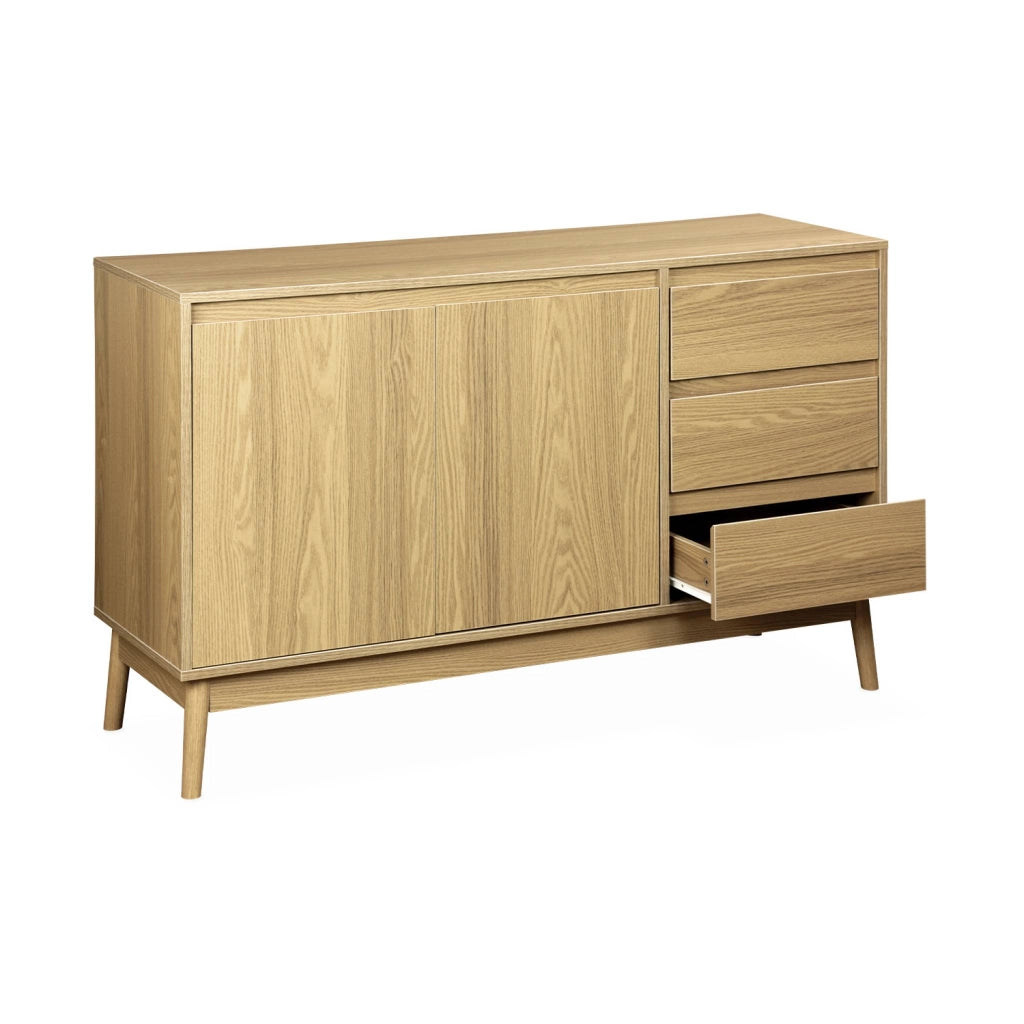 Credenza effetto legno a 2 ante, 120cm, marrone naturale