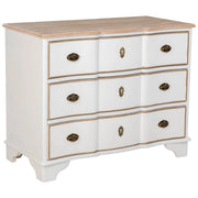 Cassettiera in legno a 3 cassetti bianco 100x50x80