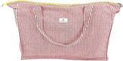 Borsa da spiaggia grande pieghevole in materiale robusto con spalla 78 x 41 x 23 cm 50 l progettata e prodotta in Spagna con strisce rosse 78x41x23 cm