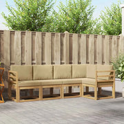 Set di divani da esterno con cuscino 5 pcs Bianco e Beige
