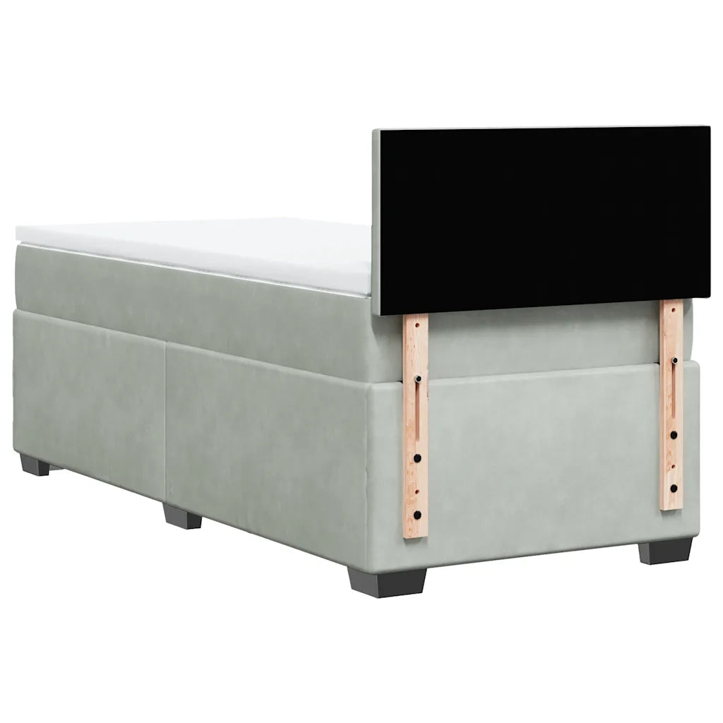 vidaXL Giroletto a Molle con Materasso Grigio Chiaro 90x190 cm Velluto