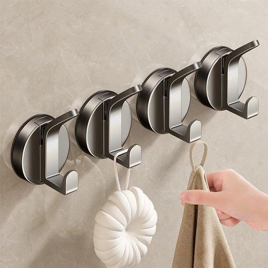 Zuignaphaken stile per plastica - da appendere alla parete, facile da installare, riutilizzabili, senza perforare, resistenti, impermeabili, ad ancore a vuoto, adatti per l'archiviazione in bagno e cucina, grucce funzionali