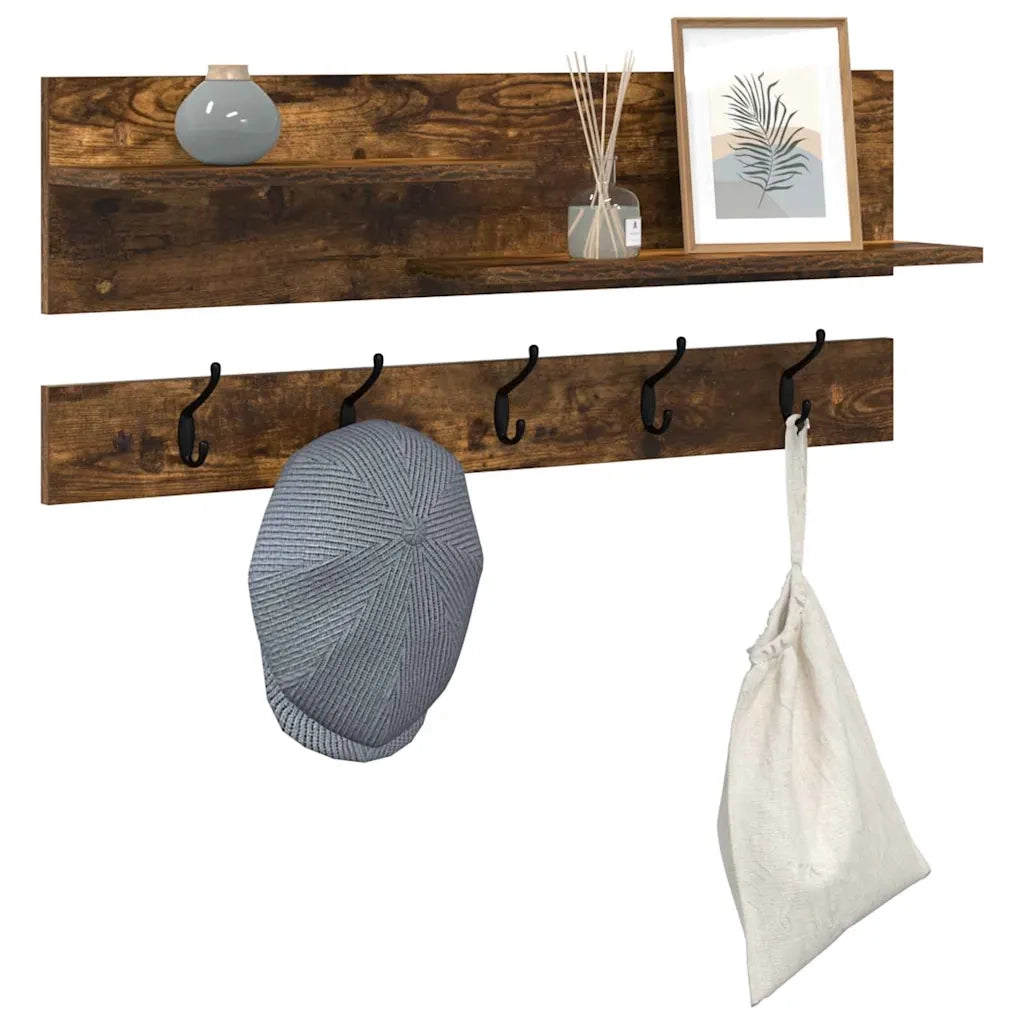 Appendiabiti a muro A parete Rovere fumé 90 x 15 x 36 cm 874423