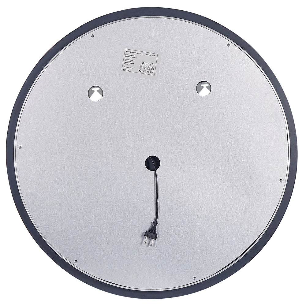 Specchio da muro rotondo color argento con LED ø 79 cm stile moderno contemporaneo bagno illuminazione