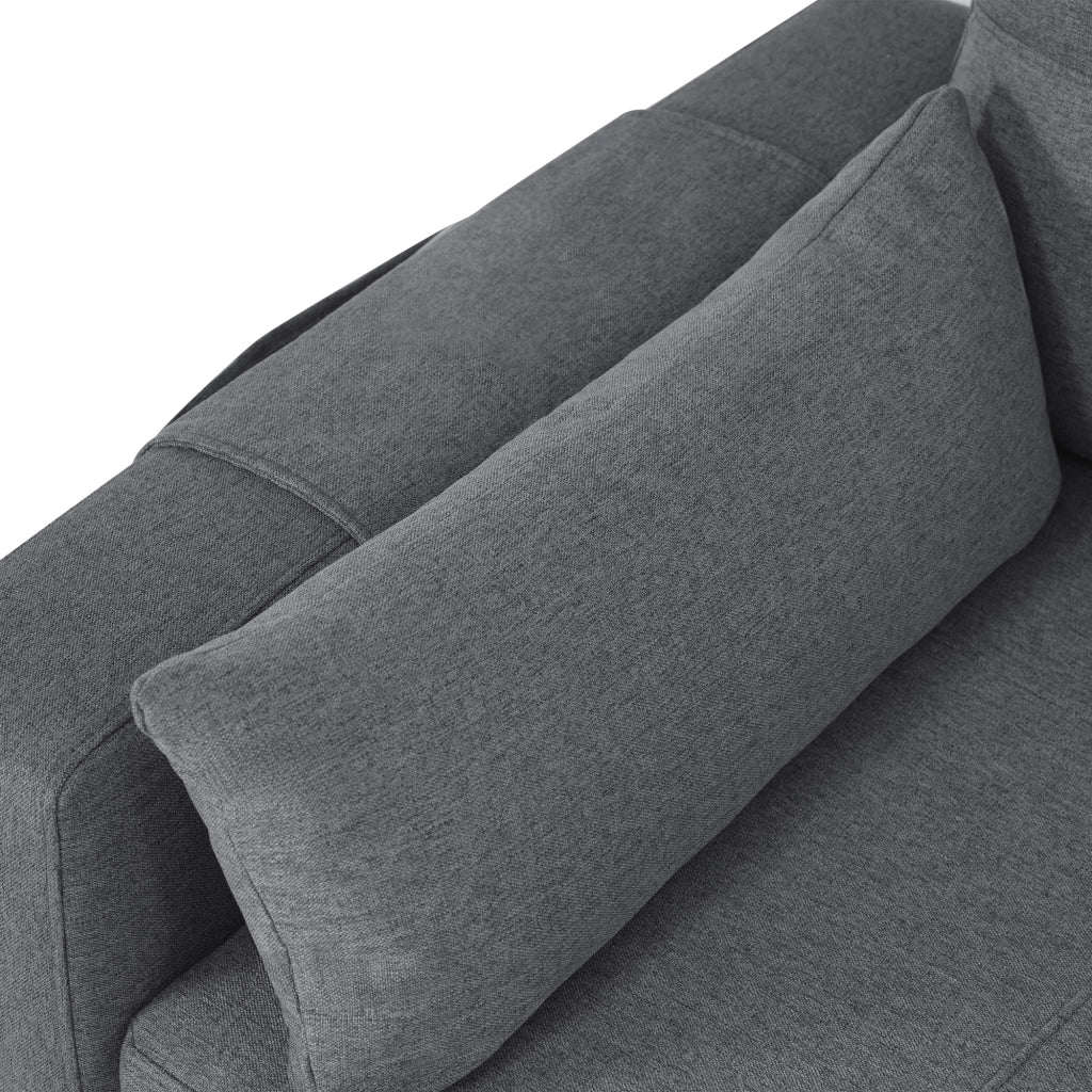 SOFÀ L-Forma Modulare Letto Estraibile 211x136x87 cm Grigio Lino