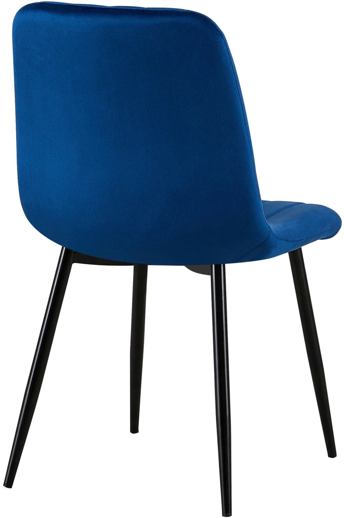 Set di 4 sedie Dijon blu,Velluto