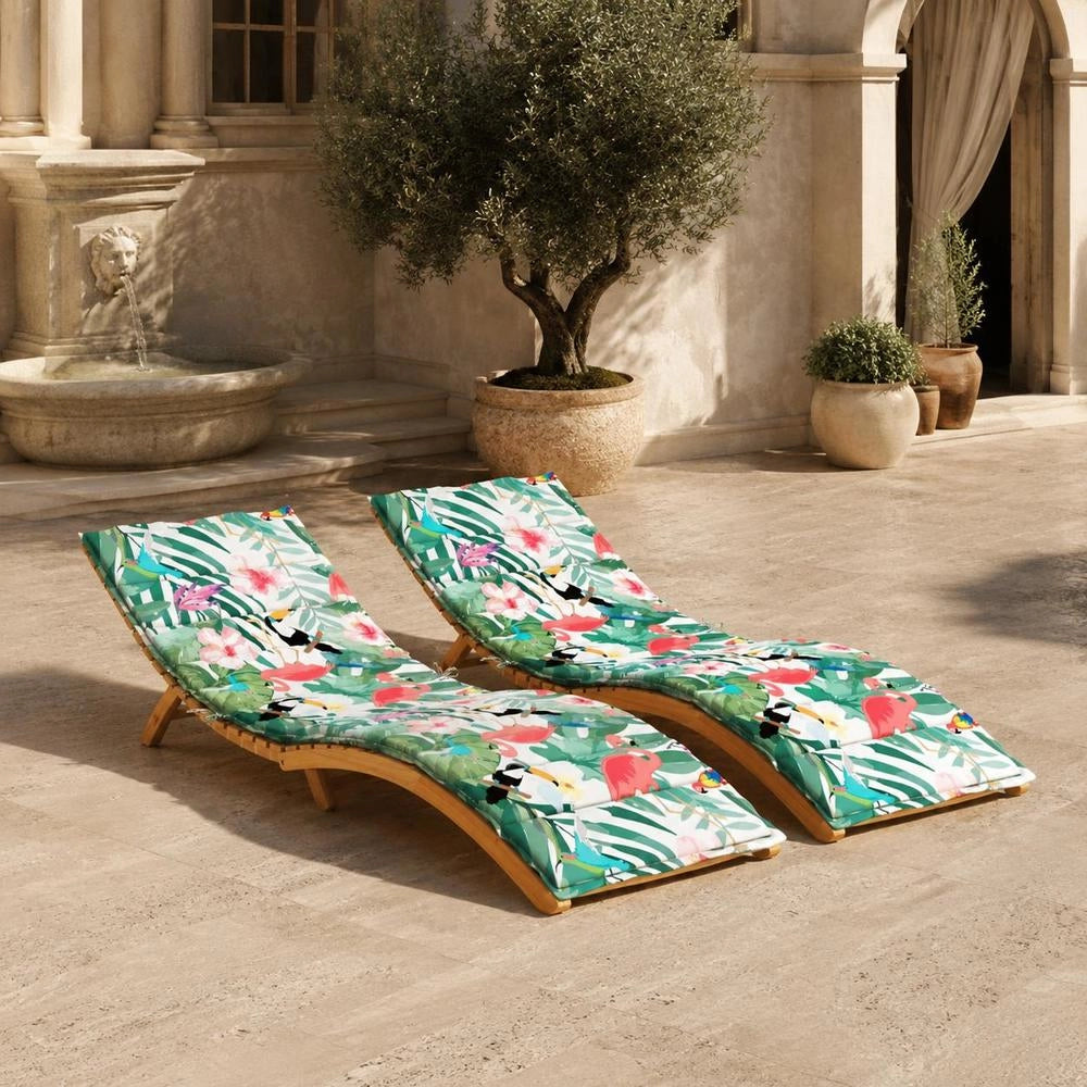 Sun Lounger Cushion, Multicoloured Oxford Fabric