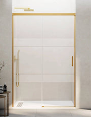 Porta doccia scorrevole 1+1 THALASSA (BASIC) 175 cm Profilo Oro vetro serigrafato