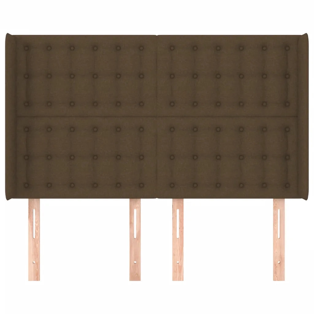 Testiera | Testata ad Orecchio MarroneScuro147x16x118/128cm inTessuto
