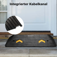 Rampa in gomma per marciapiede e soglia 901,7x457,2x76,2 mm max 50 t con elementi riflettenti