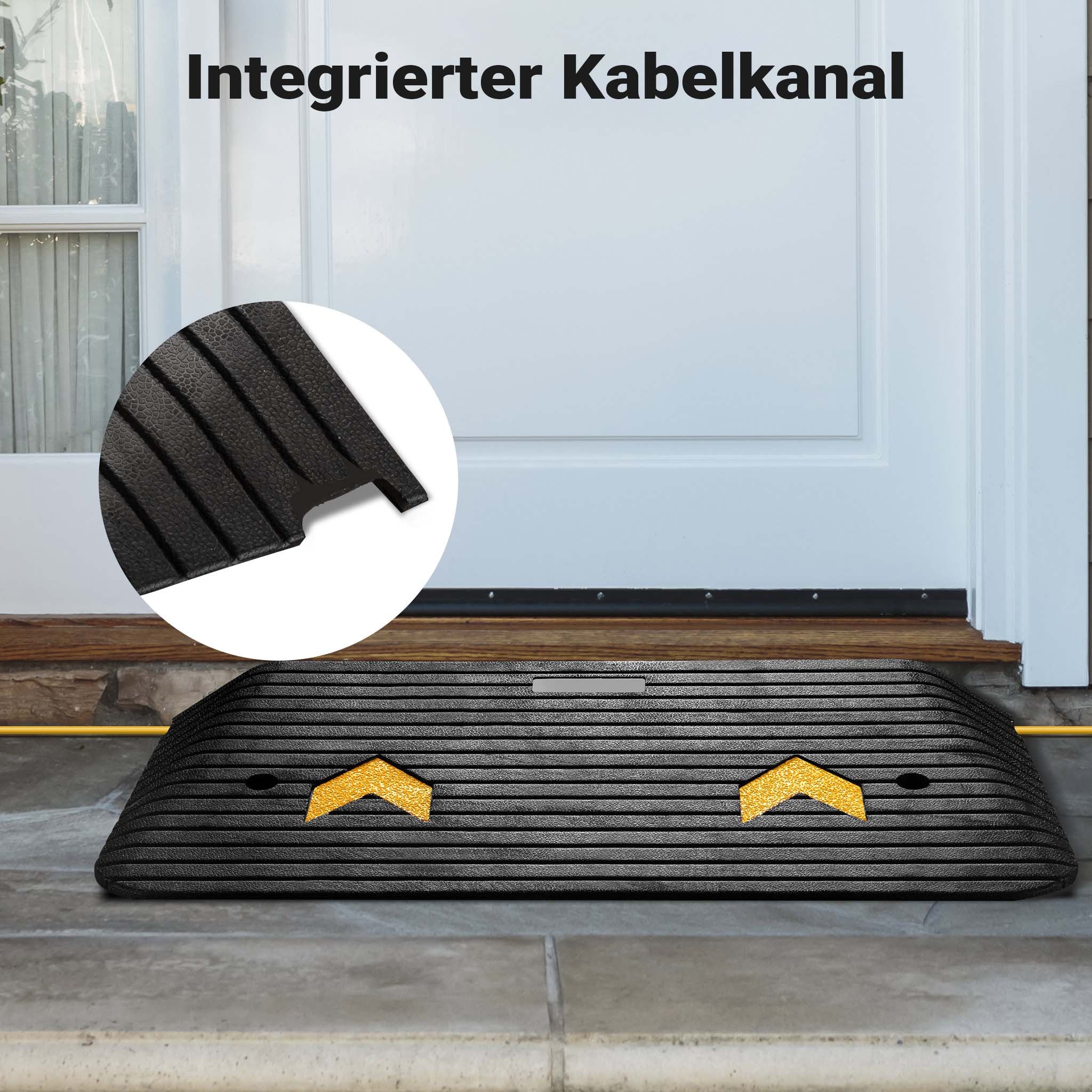 Rampa in gomma per marciapiede e soglia 901,7x457,2x76,2 mm max 50 t con elementi riflettenti