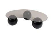Tavolino in vetro "Sphere" - 120 x 70 x 30 cm - Nero