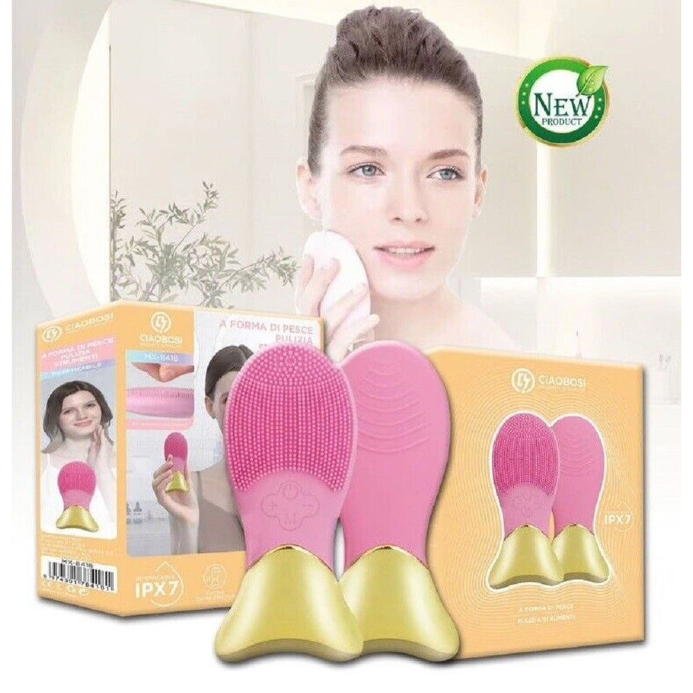 Trade Shop - Spazzola Forma Pesce Pulizia Viso Elettrica Facciale Detergente Massaggio Mx-8418 -
