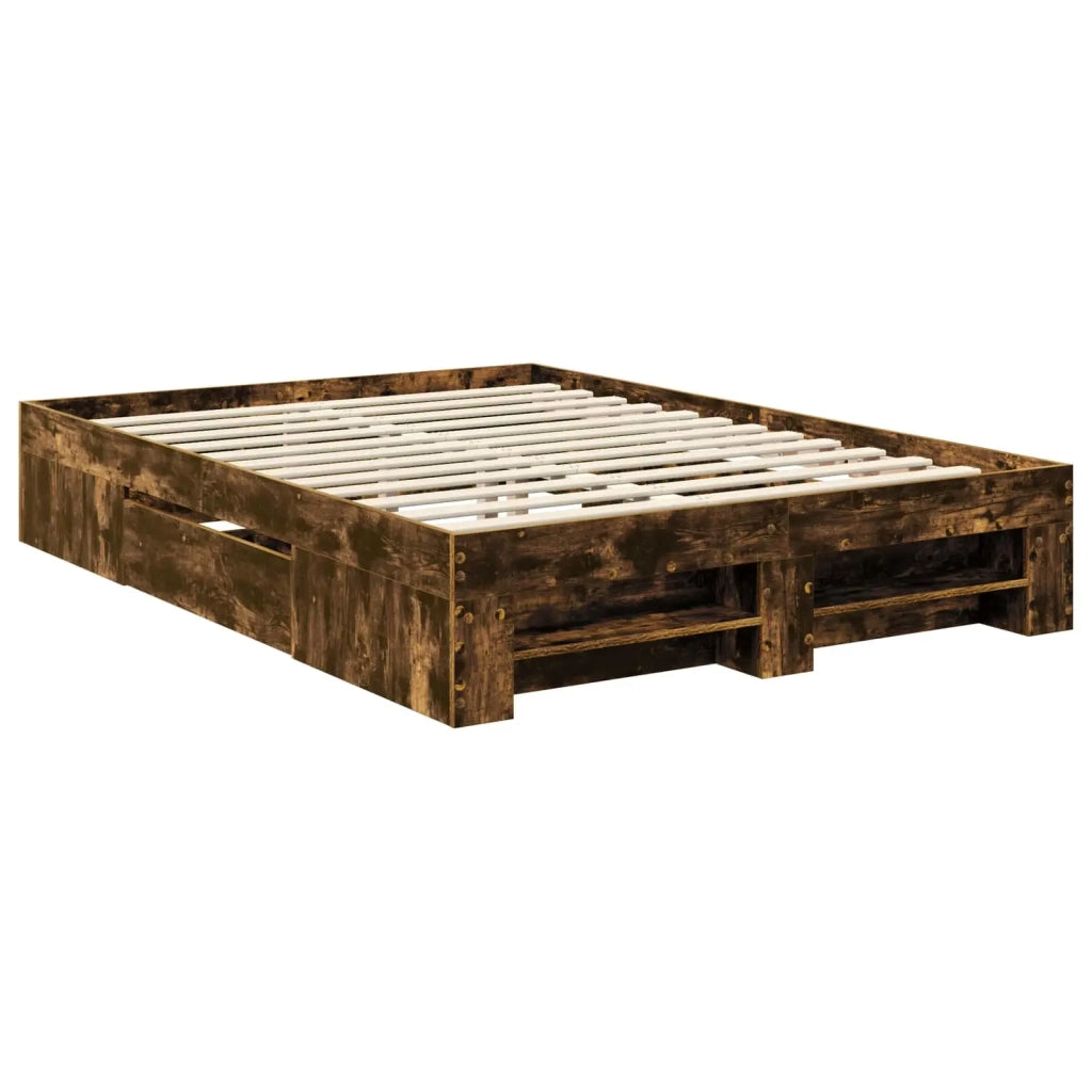 Struttura del letto Rovere fumé 140 x 200 cm Legno multistrato