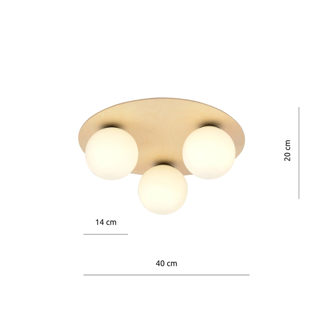 Plafoniera Minimal Chelys Acciaio Marrone 3 Luci E14