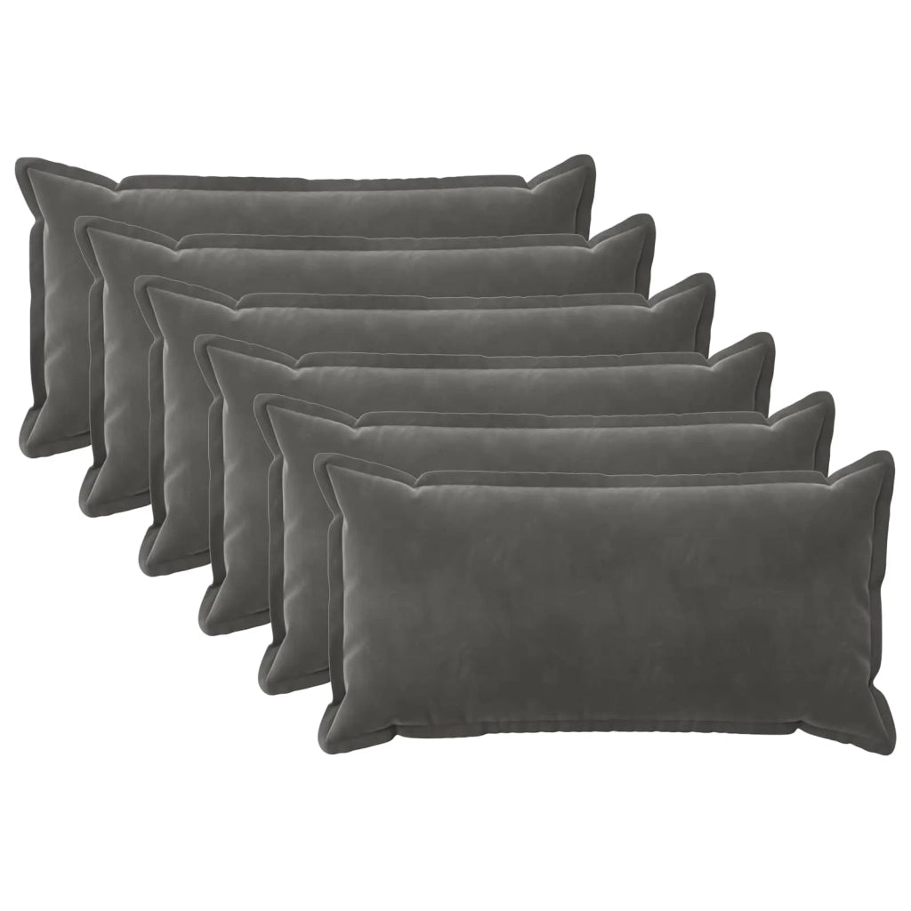 Cuscino con cuscino HOUTEN 6 pz Grigio Scuro Velluto 933533