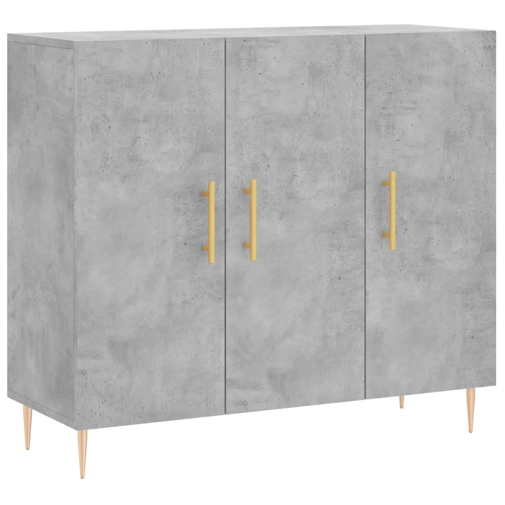 Credenza Grigio Cemento 90x34x80 cm in Legno Multistrato 828096