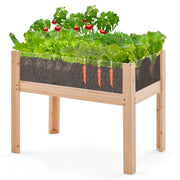 Fioriera rialzata da giardino in legno con gambe fori di drenaggio e pannelli in acrilico, Fioriera da esterno Naturale-Fioriere