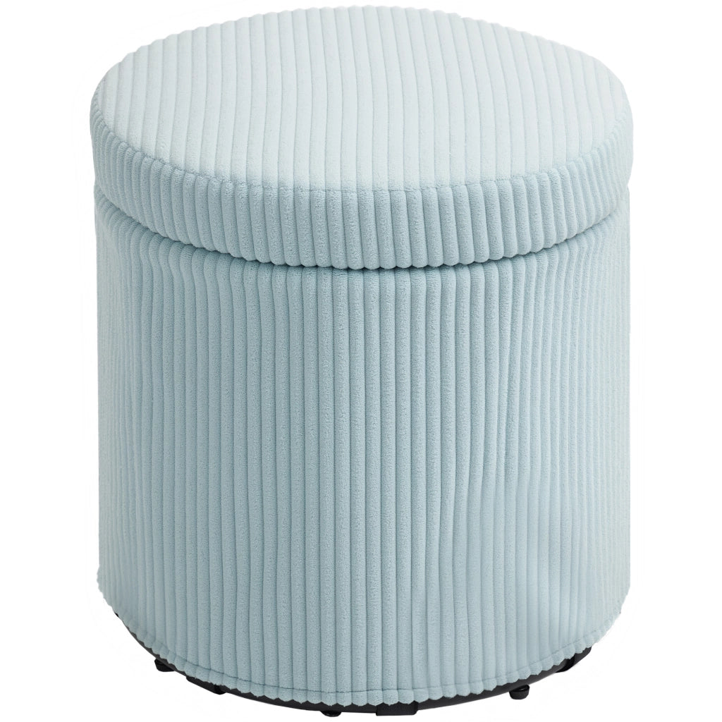 Pouf Rotondo Imbottito in Velluto con Struttura in Metallo ¨C zephmum ¨C ?40x41 cm Blu Chiaro