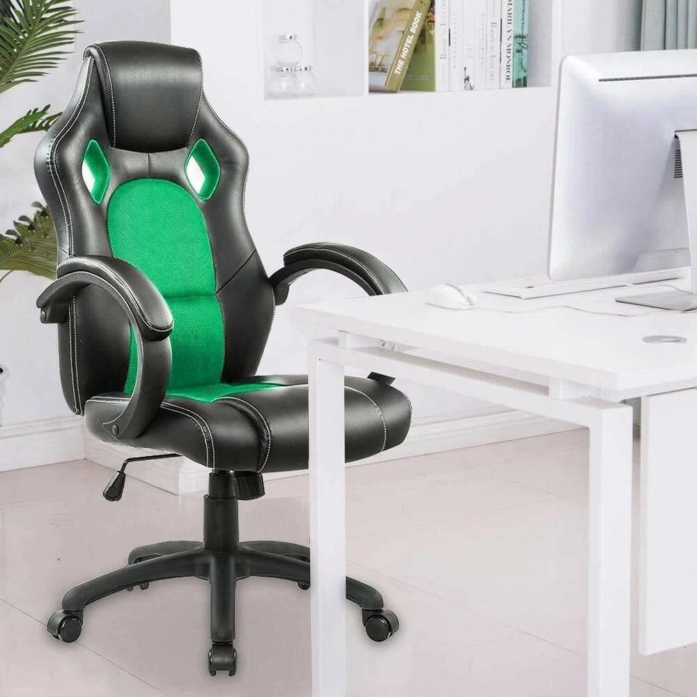 Sedia Poltrona Da Ufficio Direzionale Ruote Girevoli Sportiva Racer Gaming Verde