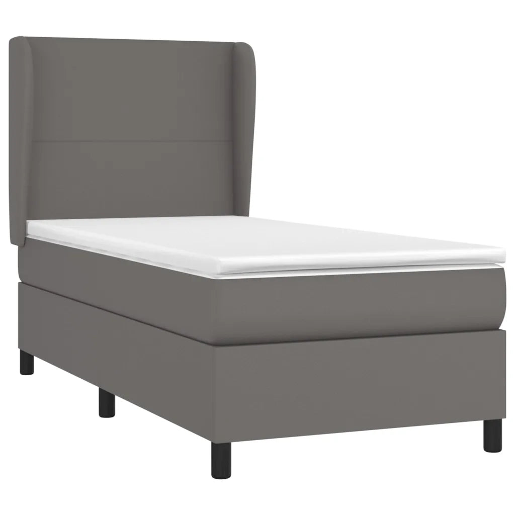 Giroletto a Molle con Materasso-Struttura Letto Grigio 90x190 cm in Similpelle 292665