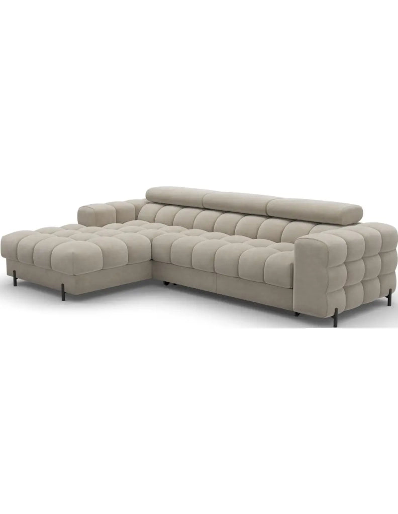Divano angolare sinistro convertibile Beige design elegante 285x99x181cm FILTRO