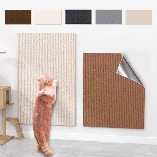 Krabbetta autoadesiva per gatti, krabbando per gatti, tappeto autoadesivo per gatti, protezione autoadesiva per divani e gatti da muro (marrone scuro, 60x100cm)