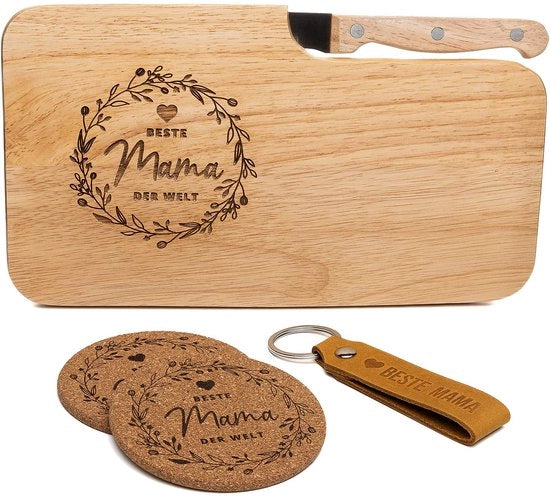 Regali di Madreperlo per mamma | Set di regali di Madreperlo | Regali per la migliore mamma | Piastra di snack in legno per Madreperlo | Piastra di colazione con incisione