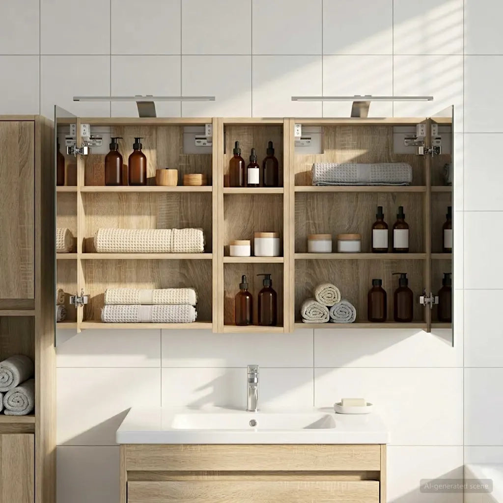 Set di Armadi da Bagno con porta 3 pcs 100 x 10,5 x 60,5 cm 3403706
