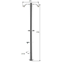 Doccia da Giardino Doppia 2 Temporizzatori e Lavapiedi ATI Docce MUL-2P Inox Anodizzato