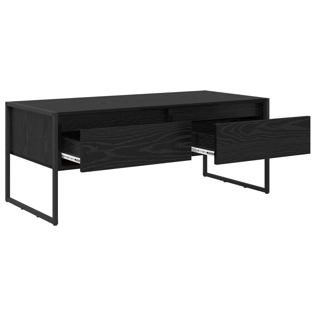 Tavolino da salotto con cassetto Rovere Nero 100 x 46 x 40 cm