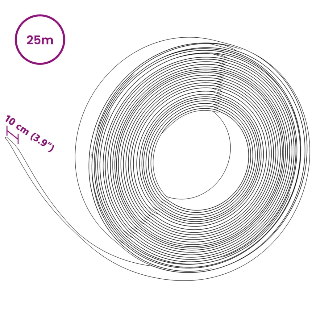 Bordatura per giardino 25 m 10 cm PE Nero 42036846