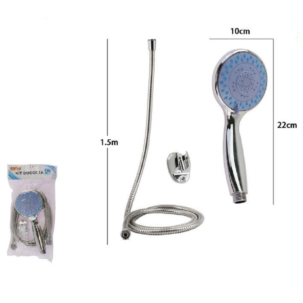 Trade Shop - Kit Doccetta Doccino Soffione Doccia Bagno Multigetto Laccio 1,5mt Staffa 79979 -
